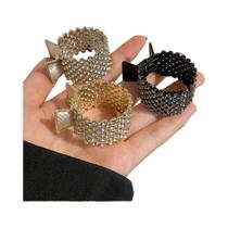 Presilha De Cabelo Feminina Elegante Com Pérolas E Strass, Mini Prendedor De Rabo De Cavalo Alto,