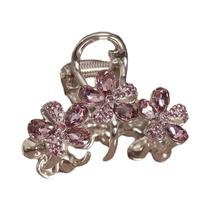 Presilha De Cabelo Flor Com Strass Roxo, Acessório Feminino De Luxo Para Coque Meio Aberto, Moda