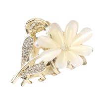 Presilha De Cabelo Tipo Garra Com Flor Para Mulheres, Acessório De Cabelo Fofo Para Rabo De Cavalo.
