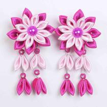 Presilha De Fita Cetim . Conj. C/2pcs. Mod. Duplo Margarida