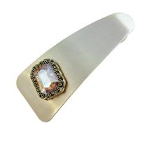 Presilha de Fivela Fosca Dourada com Pedra Brilhante