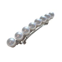 Presilha Fivela de Pérolas em Metal para Cabelo