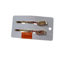 Presilha Grampo com Strass Dourado Zhishen