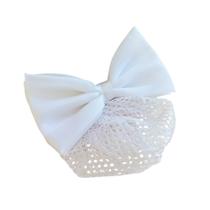 Presilha Laço Branco com Rede Branca para Cabelo Presilha Laço Branco com Rede Branca para Cabelo