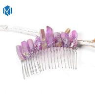 Presilha Pente Cabelo Cristal Pedra Natural Sereia Casamento