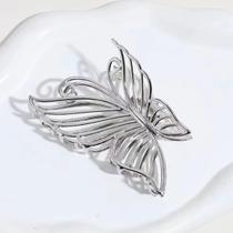 Presilha Piranha de Cabelo Borboleta em Metal, Design Vazado, Dourado, 8cm, Prendedor de Cabelo - Presilha Piranha de Cabelo Borboleta em Metal, Design Vazado, Dourado, 8cm, Prendedor de Cabelo -