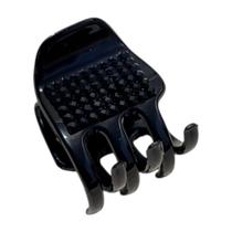 Presilha Piranha de Cabelo Média Preta com Pedras Brilhantes