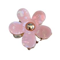 Presilha Piranha de Flor Metal Grande com Aplicação Mesclada