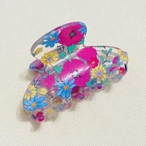 Presilha Piranha de Flores Acrílica Pequena