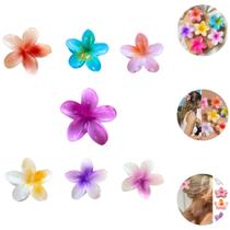 Presilha Piranha Flor Grande Para Cabelo Havaiano