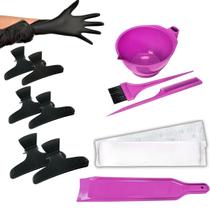 Presilha Piranha para Cabelo P M G + Kit Tintura com Pincel