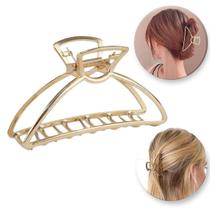 Presilha Piranha Prendedor De Cabelo Luxo Metal Dourado 9 cm
