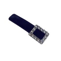 Presilha Tic Tac de Veludo com Enfeite Quadrado de Pedras