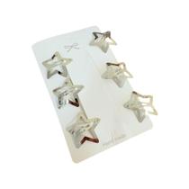 Presilha Tic Tac Estrela Prateada Kit com 6 Unidades