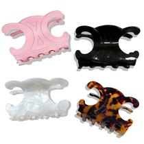 Presilhas de cabelo borboleta 4 unidades tamanho médio em acetato 7 x 4 cm