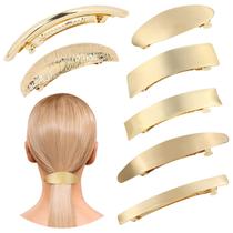 Presilhas de cabelo Cinaci Simple Elegant Gold Metal, pacote com 7