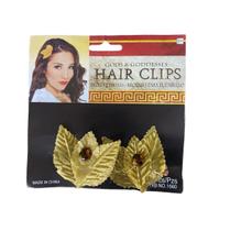 Presilhas De Cabelo com Flor Dourada 6cm com 2 peças Presilhas De Cabelo com Flor Dourada 6cm com 2 peças