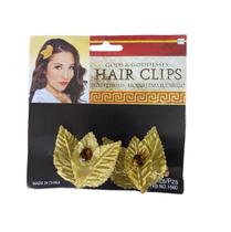 Presilhas De Cabelo Com Flor Dourada 6Cm Com 2 Peças Presilhas De Cabelo Com Flor Dourada 6Cm Com 2 Peças