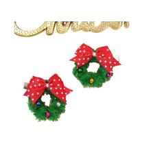 Presilhas De Cabelo De Natal Para Meninas, Laços Vermelhos De Bolinhas, Grampos De Cabelo Fofos De