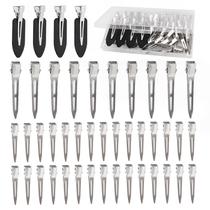 Presilhas de cabelo Dgeclr 44 peças metal tipo bico de pato prata e preto Presilhas de cabelo Dgeclr 44 peças metal tipo bico de pato prata e preto