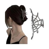 Presilhas De Cabelo Femininas De Halloween Com Aranha E Esqueleto, Pretas, Prateadas E Douradas,