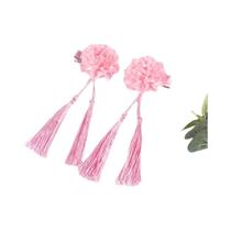 Presilhas De Cabelo Fofas Para Meninas Com Borlas De Flor Chinesa, 2 Peças, Acessórios Doces