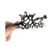 Presilhas De Cabelo Grandes Geométricas Y2K Em Metal Prateado, Estilo Coreano, Tipo Garra De