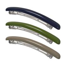 Presilhas de cabelo HYFEEL Skinny para mulheres, acrílico, 3 peças, verde marinho, marrom