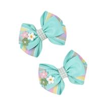 Presilhas De Cabelo Para Meninas Com Pérolas E Flores Arco-Íris, 2 Peças, Presilhas Jacaré Com Fita Presilhas De Cabelo Para Meninas Com Pérolas E Flores Arco-Íris, 2 Peças, Presilhas Jacaré Com Fita