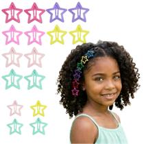 Presilhas Grampo De Cabelo Tic Tac Estrela Coloridas Clips Dopamini Y2K Acessório Cabelo Infantil