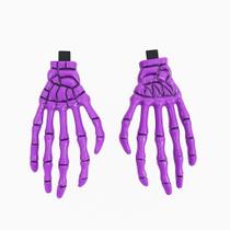 Presilhas Mão de Esqueleto Acessório Halloween Roxo