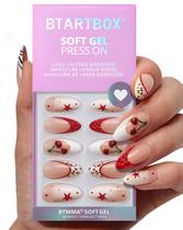 Press On Nails Bartbox 3D Cherry Ammond Red French Tip