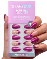 Press On Nails Bartbox Purple Chrome Ammond French Tip