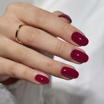 Press On Nails Bartbox Red Short Oval Fall com cola para unhas