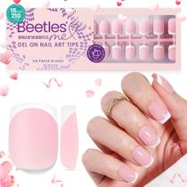Press On Nails Beetles French Tip 210 unidades rosa extra curtas
