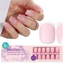 Press on Nails Beetles Short Square French Tip Pink x224 Press on Nails Beetles Short Square French Tip Pink x224
