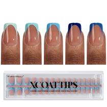 Press On Nails Btartbox Nails XCOATTIPS French Tip Blue 160 unidades Press On Nails Btartbox Nails XCOATTIPS French Tip Blue 160 unidades
