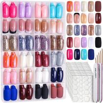 Press On Nails FANDAMEI 24 cores, 576 unidades, capa completa Press On Nails FANDAMEI 24 cores, 576 unidades, capa completa