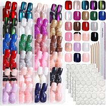 Press on Nails Fandamei 24 cores 576 unidades de olho de gato curto