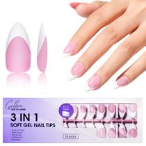 Press on Nails Gellen Almond French Tip Pink 150 unidades