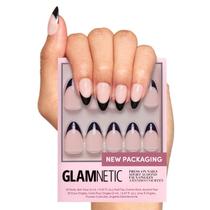 Press On Nails Glamnetic Caviar, amêndoa curta semitransparente Press On Nails Glamnetic Caviar, amêndoa curta semitransparente