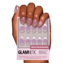 Press On Nails Glamnetic Fairy Dust Short Oval Bege-Rosa