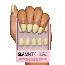 Press On Nails Glamnetic Pastel Amarelo Curto Oval Brilhante