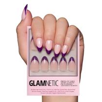 Press On Nails Glamnetic Plum, amêndoa curta semitransparente