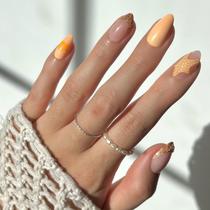 Press On Nails Glamnetic Sunny Shores Short Ammond Orange Press On Nails Glamnetic Sunny Shores Short Ammond Orange