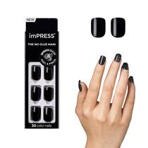 Press On Nails Impress All Black Short Squoval Shape