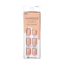 Press On Nails Impress 'Latte' Bege em formato de squoval curto Press On Nails Impress 'Latte' Bege em formato de squoval curto