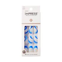 Press On Nails Impress 'Mesmerize' em forma de caixão azul