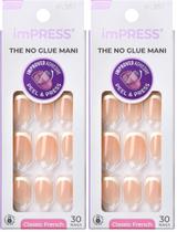 Press On Nails Impress No Glue Mani French Short Squoval Press On Nails Impress No Glue Mani French Short Squoval