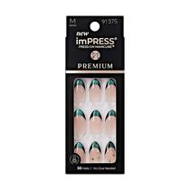 Press-On Nails Impress 'Visions' em forma de amêndoa verde